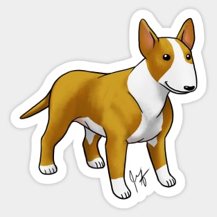 Dog - Bull Terrier - Brown and White Sticker